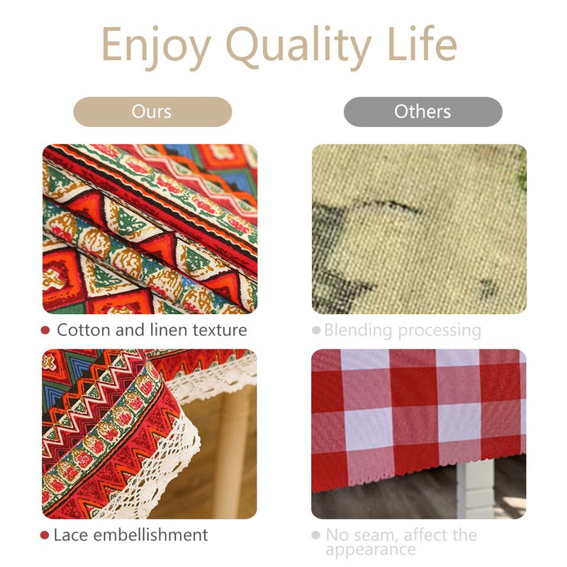 Boho obrus, bavlnený ľanový obrus, kuchynský obrus, bytové dekorácie, etnické čipkované obrusy, geometrické obrusy, exotický prikrývka