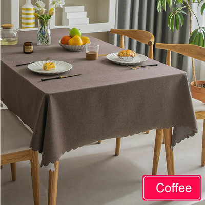 Neperšlampama staltiesė Šiaurės šalių medvilninė ir lininė staltiesė Japoniško stiliaus vienspalvė staltiesė valgomojo stalui Kavos staliukas