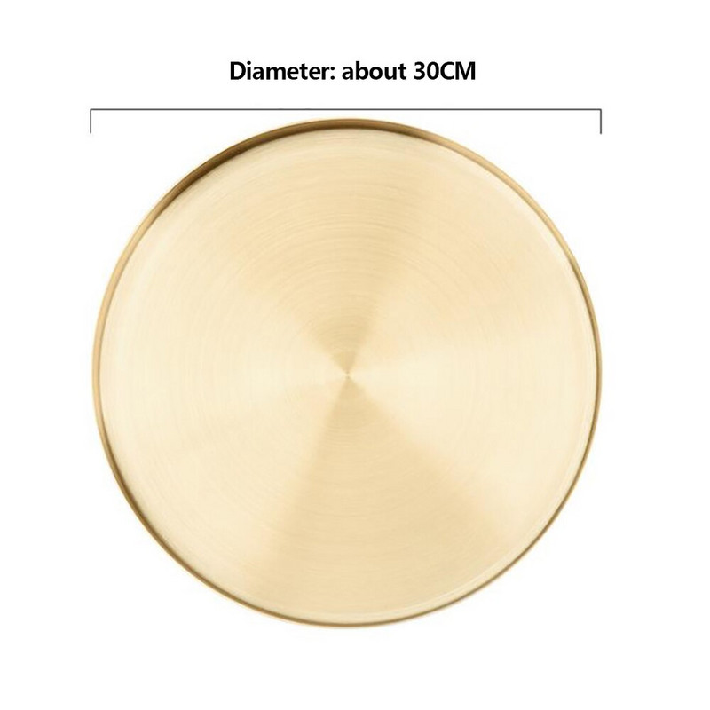 Virtuvės nerūdijančio plieno laikymo padėklas Vietą taupantis organizatorius papuošalų ekrano lėkštė apvalios formos daugiafunkcis vonios kambarys auksinis