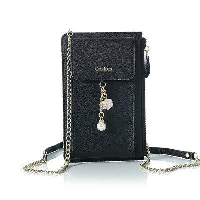 Γυναικείο πορτοφόλι με πέρλες και μεταλλικά στοιχεία