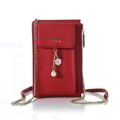 Γυναικείο πορτοφόλι με πέρλες και μεταλλικά στοιχεία