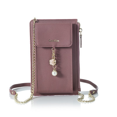 Γυναικείο πορτοφόλι με πέρλες και μεταλλικά στοιχεία