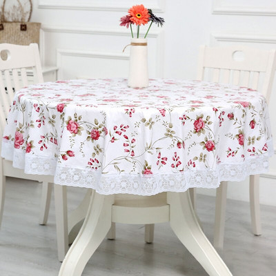 Okrugli stolnjak s cvjetnim otiskom PVC vodootporan stolnjak otporan na ulje Restoran Banket Kuhinja Svadbena zabava Pokrivač stola