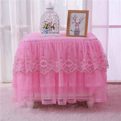 Romantiška nėriniuota naktinė spintelė, staltiesė, dygsniuota dulkių danga