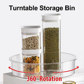Organizator de dulap cu rotație 360 de 9 inch Raft de depozitare pentru produse cosmetice pentru băuturi mirodenii PET Placă turnantă transparentă pentru bucătărie, baie, acasă