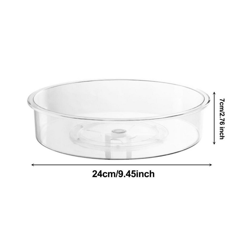 Organizator de dulap cu rotație 360 de 9 inch Raft de depozitare pentru produse cosmetice pentru băuturi mirodenii PET Placă turnantă transparentă pentru bucătărie, baie, acasă