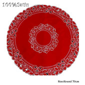 HOT prun bossom trandafir flori satin brodat acoperire de masă pânză prosop față de masă Crăciun nuntă decor petrecere acasă