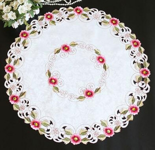 HOT prun bossom trandafir flori satin brodat acoperire de masă pânză prosop față de masă Crăciun nuntă decor petrecere acasă