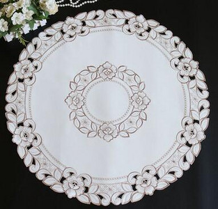 HOT prun bossom trandafir flori satin brodat acoperire de masă pânză prosop față de masă Crăciun nuntă decor petrecere acasă