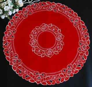 HOT prun bossom trandafir flori satin brodat acoperire de masă pânză prosop față de masă Crăciun nuntă decor petrecere acasă