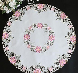 HOT prun bossom trandafir flori satin brodat acoperire de masă pânză prosop față de masă Crăciun nuntă decor petrecere acasă