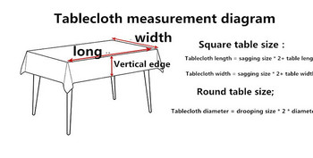 Ορθογώνιο Διακόσμηση Τραπεζαρίας Λευκό Τραπεζομάντιλο Διακόσμηση πάρτι Κάλυμμα Τραπεζιού Πανί για Γαμήλιες εκδηλώσεις Γενεθλίων Ξενοδοχείου
