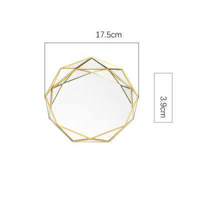 Geometrický sklenený úložný táck, kontajner na domáce šperky, organizér na domáce dekorácie