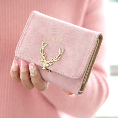 Portofel de dama cu cerb metalic si inscriptie