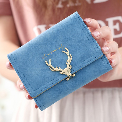 Portofel de dama cu cerb metalic si inscriptie