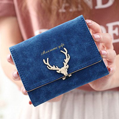 Portofel de dama cu cerb metalic si inscriptie