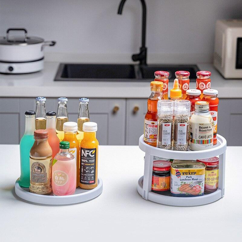 1/2 pakopos 360 besisukanti virtuvės laikymo lentyna, pasukamas pakopinis virtuvės prieskonių laikiklis spintelėms sandėliuko neslidi laikymo lėkštė