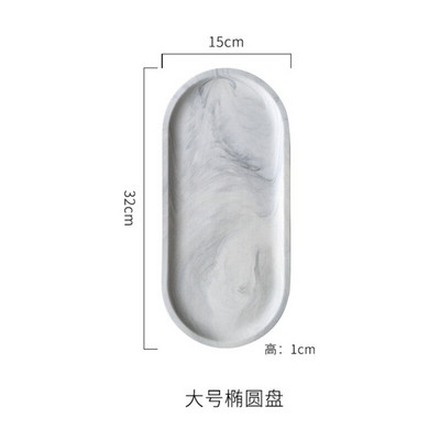 Nordijski kreativni bijeli mramorni keramički pladanj za pohranu nakita Ovalni elipsasti pladanj s voćem Ukrasni tanjur Posuda za desert Posuđe