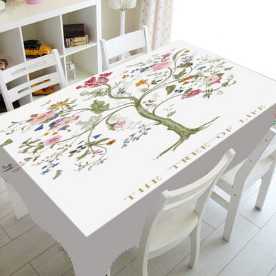 Minkšta žalia vintažinių paukščių ir gėlių žiedų sodo staltiesė vakarėliui namų dekoravimui Kinijos gėlių šakelių staltiesė televizoriaus dangtelis