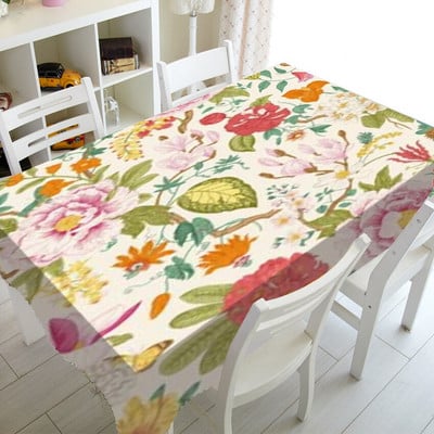 Minkšta žalia vintažinių paukščių ir gėlių žiedų sodo staltiesė vakarėliui namų dekoravimui Kinijos gėlių šakelių staltiesė televizoriaus dangtelis