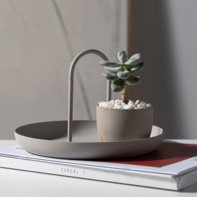 Kerek tárolótálca fogantyúval Otthoni Nappali Asztali különféle ékszertartó