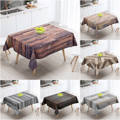 Vintažinio medžio grūdų 3D rašto staltiesė, stora plaunama poliesterio dulkėms atspari stačiakampė staltiesė