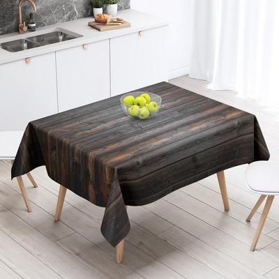 Vintažinio medžio grūdų 3D rašto staltiesė, stora plaunama poliesterio dulkėms atspari stačiakampė staltiesė