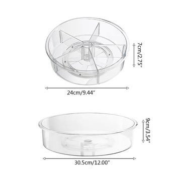 1 τεμ. 9/12 ιντσών Περιστρεφόμενος περιστρεφόμενος δίσκος οργάνωσης και δοχείων αποθήκευσης για ντουλάπι ντουλάπι Ψυγείο Πάγκος κουζίνας καρυκεύματα