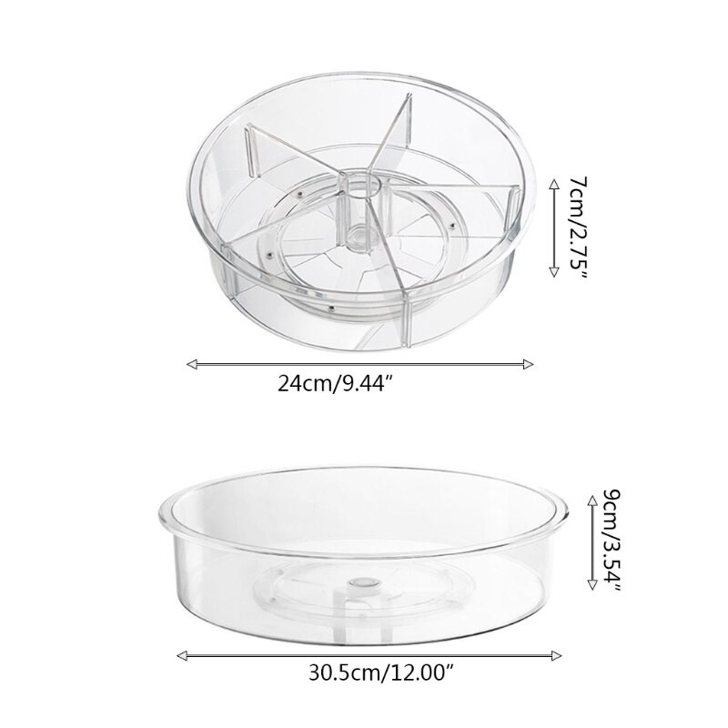 1 bucată 9/12 inch plată rotativă pentru organizare și containere de depozitare pentru dulap, cămară, frigider, blat, condimente de bucătărie
