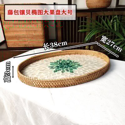 Luxus kreatív ovális rattan tálcák Fonott kenyérkosár Kézzel szőtt asztali étel Gyümölcs Zöldség Étterem tálaló kosár