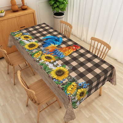 Vintage ilustracija pijetla Uljena slika Stolnjak Pravokutnik Vodootporan Navlaka za kuhinjski stol Stolnjak za piknik Periv