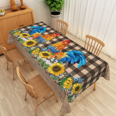 Vintage ilustracija pijetla Uljena slika Stolnjak Pravokutnik Vodootporan Navlaka za kuhinjski stol Stolnjak za piknik Periv