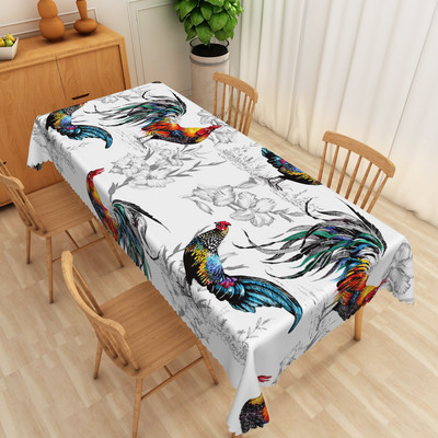 Vintage ilustracija pijetla Uljena slika Stolnjak Pravokutnik Vodootporan Navlaka za kuhinjski stol Stolnjak za piknik Periv