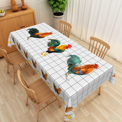 Vintage ilustracija pijetla Uljena slika Stolnjak Pravokutnik Vodootporan Navlaka za kuhinjski stol Stolnjak za piknik Periv