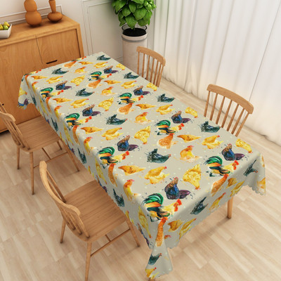 Vintage ilustracija pijetla Uljena slika Stolnjak Pravokutnik Vodootporan Navlaka za kuhinjski stol Stolnjak za piknik Periv