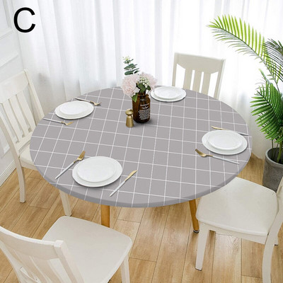 60-140cm 31 de culori cu imprimeu clasic cu margine elastică pentru masă rotundă pentru birou, pânză din poliester, bar, nuntă, banchet, decor pentru petreceri