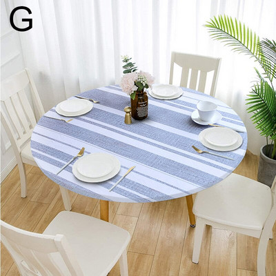 60-140cm 31 de culori cu imprimeu clasic cu margine elastică pentru masă rotundă pentru birou, pânză din poliester, bar, nuntă, banchet, decor pentru petreceri