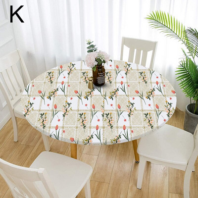 60-140cm 31 de culori cu imprimeu clasic cu margine elastică pentru masă rotundă pentru birou, pânză din poliester, bar, nuntă, banchet, decor pentru petreceri