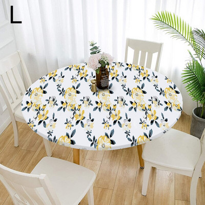 60-140cm 31 de culori cu imprimeu clasic cu margine elastică pentru masă rotundă pentru birou, pânză din poliester, bar, nuntă, banchet, decor pentru petreceri