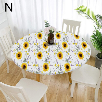 60-140cm 31 de culori cu imprimeu clasic cu margine elastică pentru masă rotundă pentru birou, pânză din poliester, bar, nuntă, banchet, decor pentru petreceri