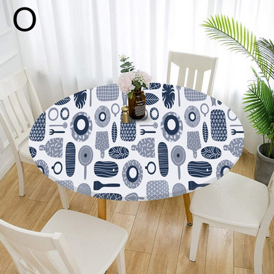 60-140cm 31 de culori cu imprimeu clasic cu margine elastică pentru masă rotundă pentru birou, pânză din poliester, bar, nuntă, banchet, decor pentru petreceri