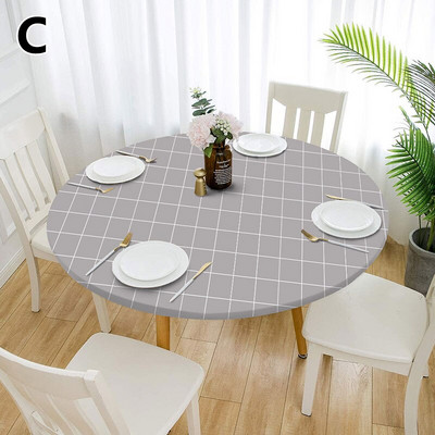 60-140cm 31 de culori cu imprimeu clasic cu margine elastică pentru masă rotundă pentru birou, pânză din poliester, bar, nuntă, banchet, decor pentru petreceri