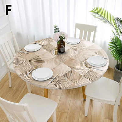 60-140cm 31 de culori cu imprimeu clasic cu margine elastică pentru masă rotundă pentru birou, pânză din poliester, bar, nuntă, banchet, decor pentru petreceri