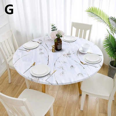 60-140cm 31 de culori cu imprimeu clasic cu margine elastică pentru masă rotundă pentru birou, pânză din poliester, bar, nuntă, banchet, decor pentru petreceri