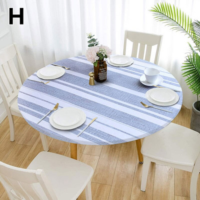 60-140cm 31 de culori cu imprimeu clasic cu margine elastică pentru masă rotundă pentru birou, pânză din poliester, bar, nuntă, banchet, decor pentru petreceri