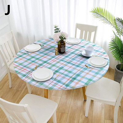 60-140cm 31 de culori cu imprimeu clasic cu margine elastică pentru masă rotundă pentru birou, pânză din poliester, bar, nuntă, banchet, decor pentru petreceri