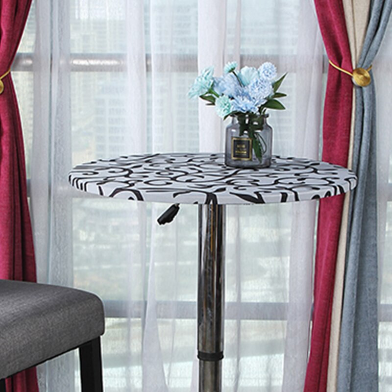 60-140cm 31 de culori cu imprimeu clasic cu margine elastică pentru masă rotundă pentru birou, pânză din poliester, bar, nuntă, banchet, decor pentru petreceri