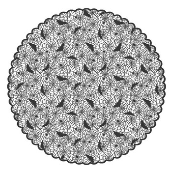 178 см кръгла покривка Хелоуин Декорация Дантела Паяк Прилеп Покривка Хелоуин Къща Декор Парти Консумативи Череп Покривало за маса