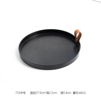 2022 Skandinaviška namų odinė rankena apvali iškylos padėklas vandens puodelių laikymo padėklas svetainės stalinis laikymo padėklas dekoravimo priedai