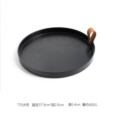 2022 Skandinaviška namų odinė rankena apvali iškylos padėklas vandens puodelių laikymo padėklas svetainės stalinis laikymo padėklas dekoravimo priedai